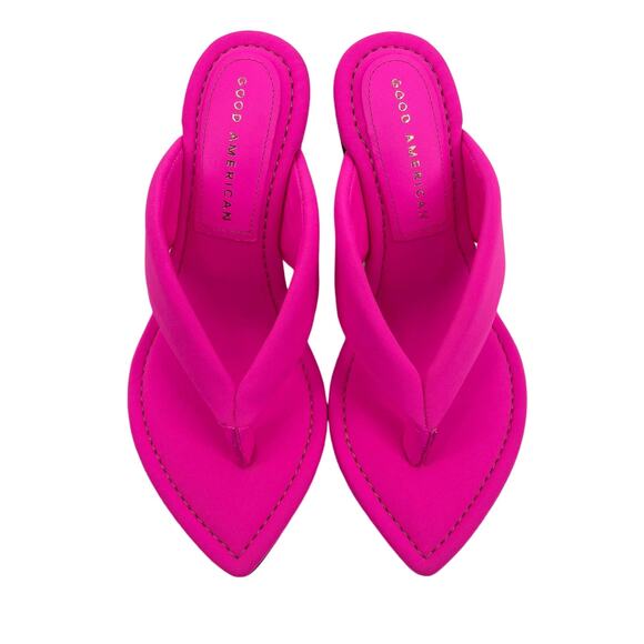 Good American Clear Wedge Sandals Size 8 Hot Pink 002 GA077N-X - Picture 4 of 6